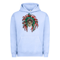 Pigment Grape Ice mexican flag indian headdress with  skull Urban Hoodie - RanaPortraitStore