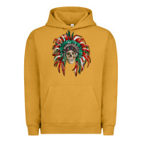 Pigment Peanut Butter mexican flag indian headdress with  skull Urban Hoodie - RanaPortraitStore