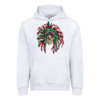 White mexican flag indian headdress with  skull Urban Hoodie - RanaPortraitStore