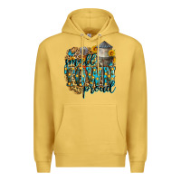 Antique Gold small town proud Premium Hoodie - Zillion Design Studio