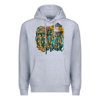Heather Grey small town proud Premium Hoodie - Zillion Design Studio