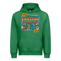 Emerald caution i really don't care Urban Hoodie - Zillion Design Studio