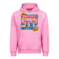 Fuchsia Pink caution i really don't care Urban Hoodie - Zillion Design Studio