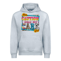 Heather Grey caution i really don't care Urban Hoodie - Zillion Design Studio