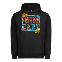 Pigment Black caution i really don't care Urban Hoodie - Zillion Design Studio