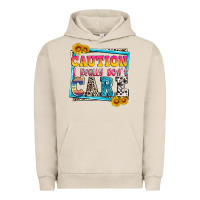 Pigment French Oak caution i really don't care Urban Hoodie - Zillion Design Studio
