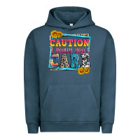 Pigment Midnight Navy caution i really don't care Urban Hoodie - Zillion Design Studio