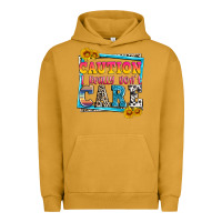 Pigment Peanut Butter caution i really don't care Urban Hoodie - Zillion Design Studio