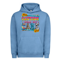 Pigment Pebble Blue caution i really don't care Urban Hoodie - Zillion Design Studio