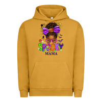 Halloween Afro Messy Bun Spooky Mama Urban Hoodie | Teevron