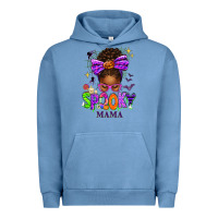 Pigment Pebble Blue Halloween Afro Messy Bun Spooky Mama Urban Hoodie - texasbilliewilder