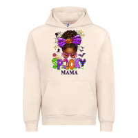 Sandshell Halloween Afro Messy Bun Spooky Mama Urban Hoodie - texasbilliewilder