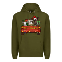 Army Green merry christmas truck animals Premium Hoodie - RanaPortraitStore