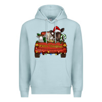 Blue Mist merry christmas truck animals Premium Hoodie - RanaPortraitStore