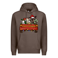 Coffee merry christmas truck animals Premium Hoodie - RanaPortraitStore