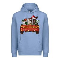 Colony Blue merry christmas truck animals Premium Hoodie - RanaPortraitStore