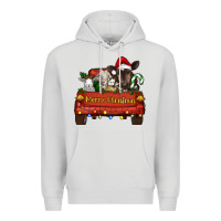 Dove Grey merry christmas truck animals Premium Hoodie - RanaPortraitStore