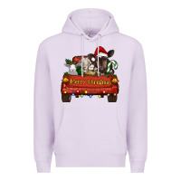 Lilac merry christmas truck animals Premium Hoodie - RanaPortraitStore