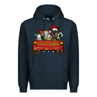 Navy merry christmas truck animals Premium Hoodie - RanaPortraitStore