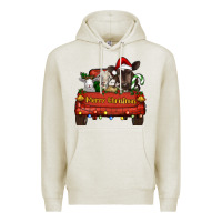Oatmeal Heather merry christmas truck animals Premium Hoodie - RanaPortraitStore