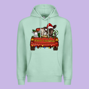 Merry Christmas Truck Animals Premium Hoodie Designed By Ranaportraitstore