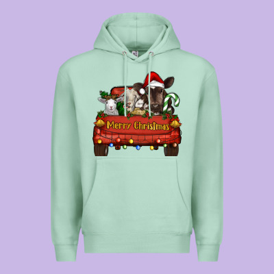 Merry Christmas Truck Animals Premium Hoodie Designed By Ranaportraitstore