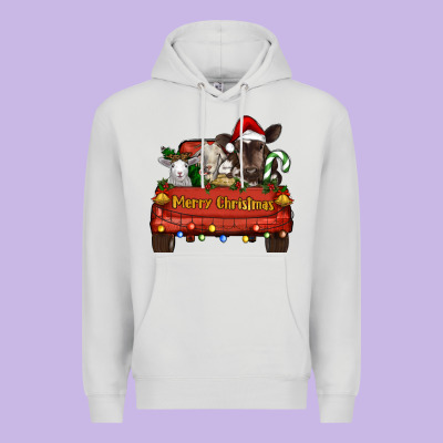 Merry Christmas Truck Animals Premium Hoodie Designed By Ranaportraitstore