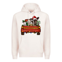 Pale Pink merry christmas truck animals Premium Hoodie - RanaPortraitStore