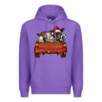 Purple merry christmas truck animals Premium Hoodie - RanaPortraitStore