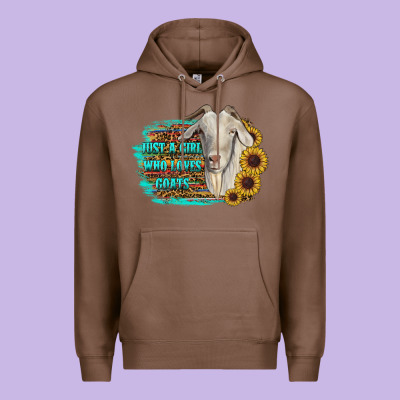 Just A Girl Who Loves Goats Premium Hoodie Designed By Ranaportraitstore