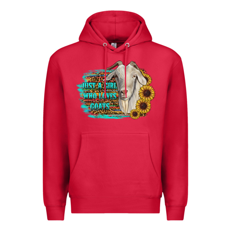 Just A Girl Who Loves Goats Premium Hoodie by RanaPortraitStore | Teevron