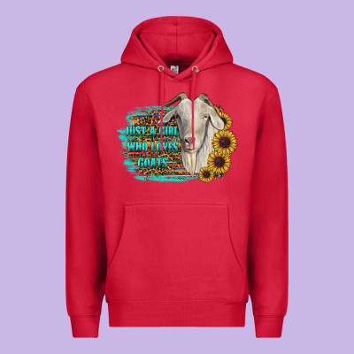 Just A Girl Who Loves Goats Premium Hoodie Designed By Ranaportraitstore
