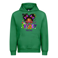 Emerald Spooky Mini Halloween Messy Bun Urban Hoodie - texasbilliewilder