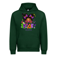 Forest Green Spooky Mini Halloween Messy Bun Urban Hoodie - texasbilliewilder