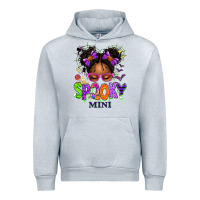 Heather Grey Spooky Mini Halloween Messy Bun Urban Hoodie - texasbilliewilder