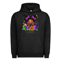 Pigment Black Spooky Mini Halloween Messy Bun Urban Hoodie - texasbilliewilder