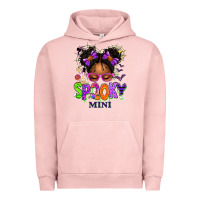 Pigment Salmon Spooky Mini Halloween Messy Bun Urban Hoodie - texasbilliewilder