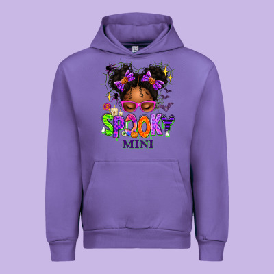 Spooky Mini Halloween Messy Bun Urban Hoodie Designed By Texasbilliewilder