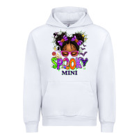 White Spooky Mini Halloween Messy Bun Urban Hoodie - texasbilliewilder