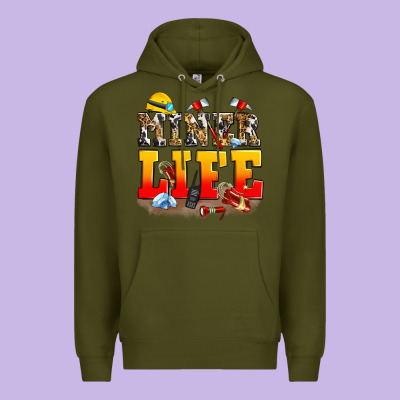 Miner Life Premium Hoodie Designed By Zillion Design Studio