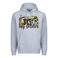 Heather Grey love my soldier Premium Hoodie - Zillion Design Studio
