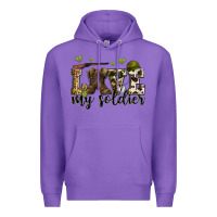 Purple love my soldier Premium Hoodie - Zillion Design Studio