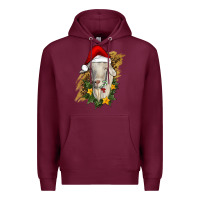 Burgundy christmas goat Premium Hoodie - RanaPortraitStore