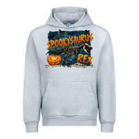 Heather Grey Spooky Saurus Rex Urban Hoodie - texasbilliewilder