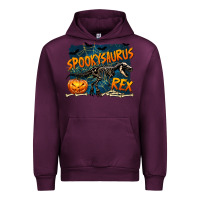 Mauve Wine Spooky Saurus Rex Urban Hoodie - texasbilliewilder