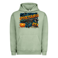 Pigment Oil Green Spooky Saurus Rex Urban Hoodie - texasbilliewilder