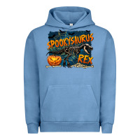 Pigment Pebble Blue Spooky Saurus Rex Urban Hoodie - texasbilliewilder