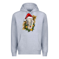 Heather Grey christmas goat Premium Hoodie - RanaPortraitStore