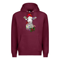 Burgundy christmas baby sheep Premium Hoodie - RanaPortraitStore
