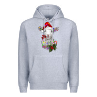 Heather Grey christmas baby sheep Premium Hoodie - RanaPortraitStore